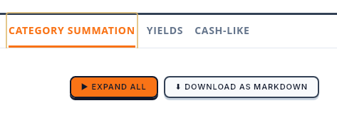 Expandable category hierarchy with structured Markdown export for AI analysis