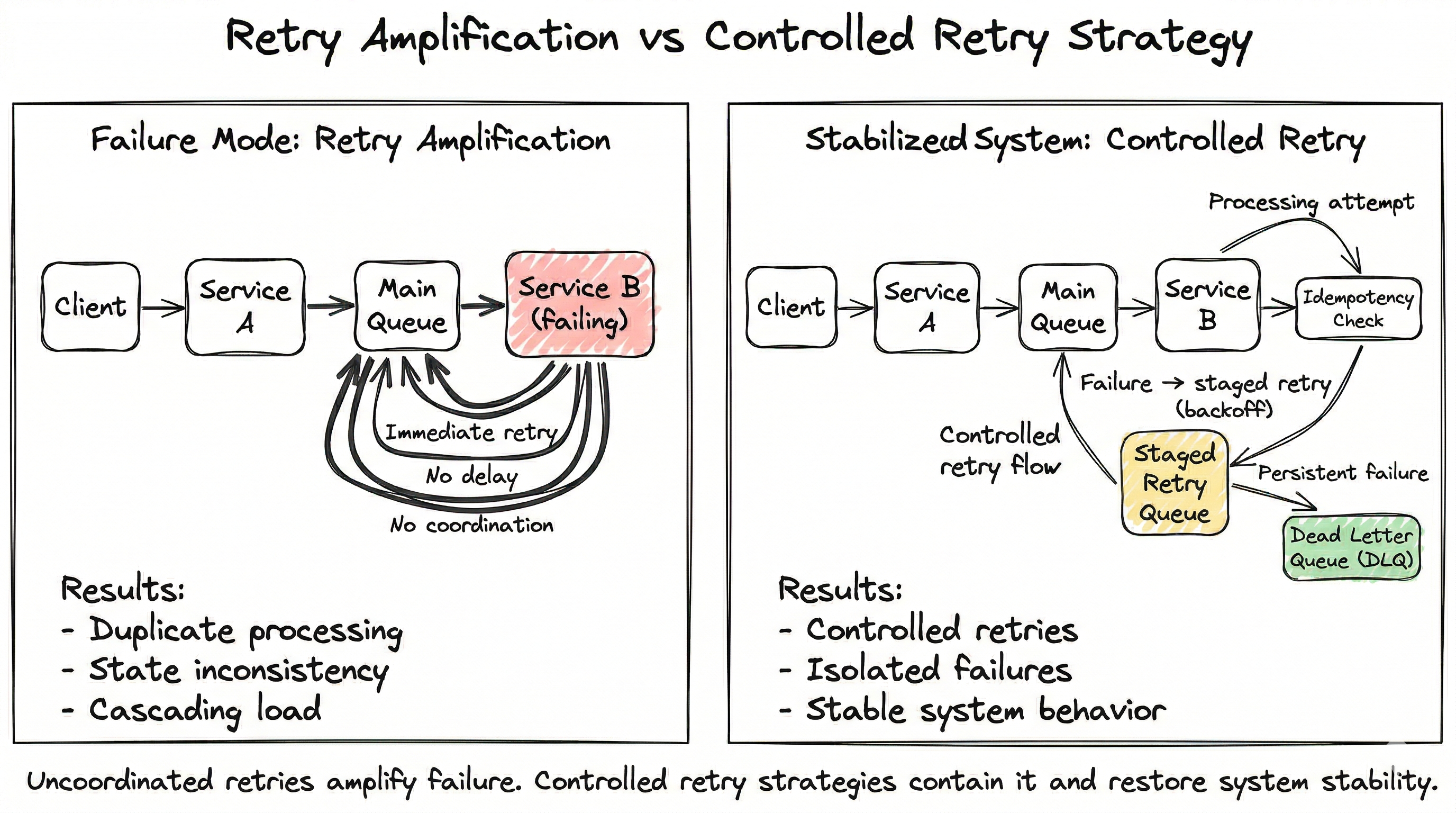 Retry Amplification vs Controlled Retry